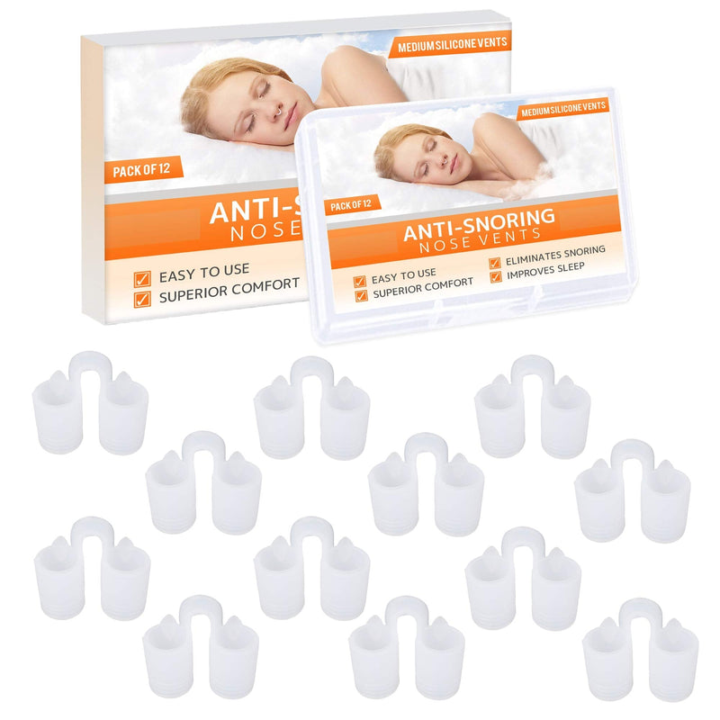 Premium Nose Relief Nasal Dilator - (Pack of 12 Medium Size) Soft Silicone Vents- A Simple Solution for Sleeper - Perfect for Nasal Breathers by Mobi Lock Beauty - NewNest Australia