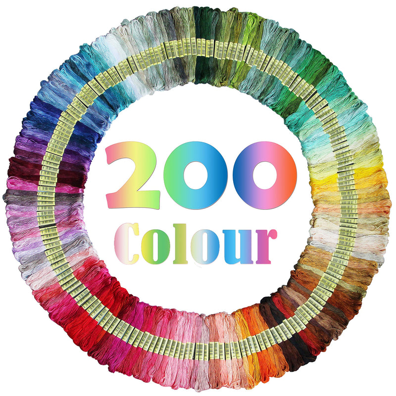 ATDAWN Rainbow Color Embroidery Thread,Cross Stitch Threads, Bracelets Floss, Crafts Floss (200 Colour) - NewNest Australia