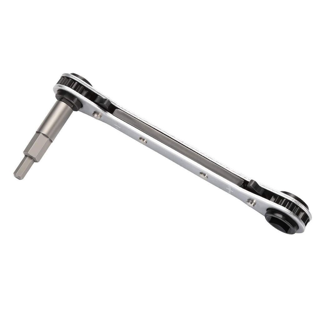 Ratchet Wrench WADEO Ratcheting Service Wrench 3/8” to 1/4” with Hex Bit Adapter for Air Conditioning, Refrigeration Equipment, Equipment Repair - NewNest Australia