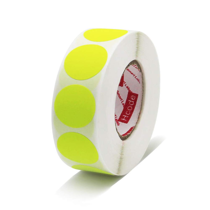 Hcode 1 Inch Color Coding Label Price Stickers Garage Sale Stickers Blank Yard Sale Round Permanent Adhesive Dots Stickers Glossy Writable Paper Labels 1000 Pieces (Fluorescent Yellow) Fluorescent Yellow - NewNest Australia