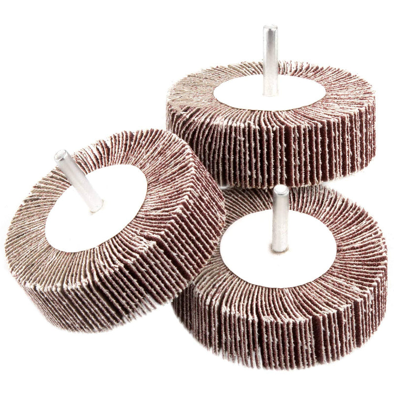 5 Pack Sanding Flap Wheel 3.15 x 1 x 1/4 inch Shank Mounted Flap Wheels 80 Grit Aluminum Oxide Abrasive Flap Grinding Wheels for Remove Rust, Weld Burr Polishing Flat - Fit for Most of Drill - NewNest Australia