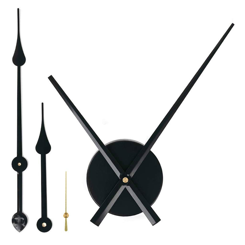 EMOON 2 Pair Hands 3D Clock Movement DIY Large Wall Clock Quartz Clock Mechanism for Home Art Decor (Black) (Black-Gold) Black-gold - NewNest Australia