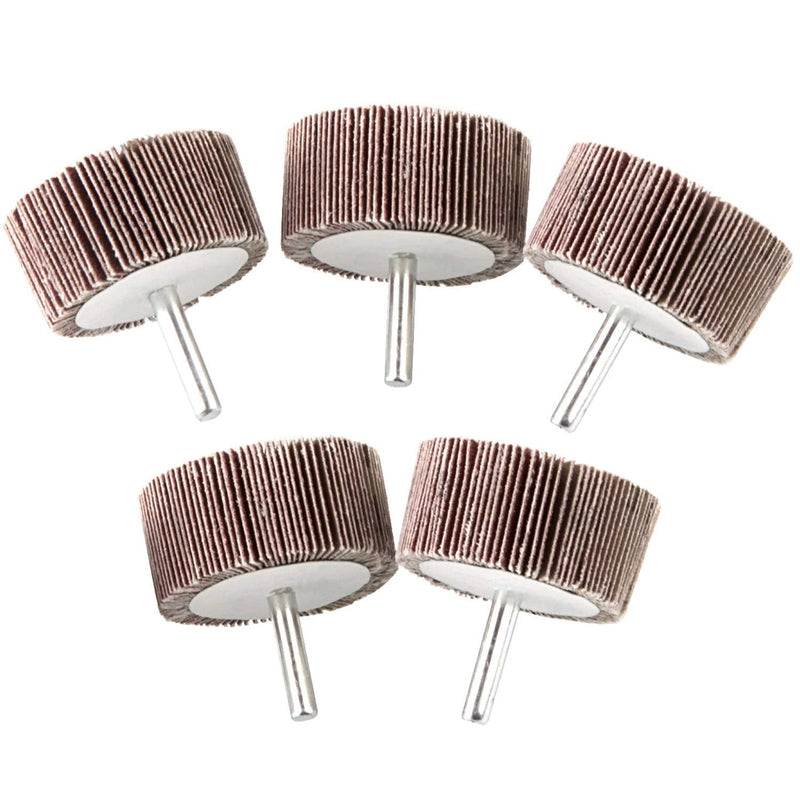 5 Pack 2x1x 1/4 inch Shank Mounted Flap Wheels 80 Grit Aluminum Oxide Abrasive Sanding Flap Wheels for Remove Rust, Weld Burr Polishing Flat - Abrasive Grinding Tool Fit for Most of Drill - NewNest Australia