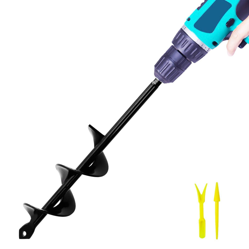 Auger Drill Bit for Planting,1.6X 9 inch Garden Auger, Bulb Auger, Easy Planter Rapid Planter Bulb & Bedding Plant Auger for Most 3/8" Hex Drive Drill 1.6"x9" Black - NewNest Australia