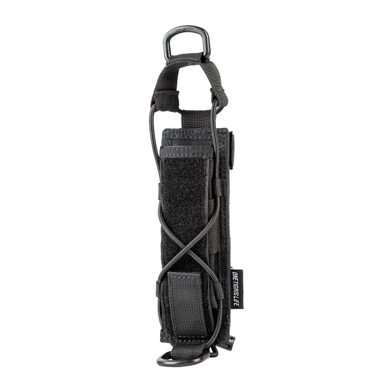 OneTigris Tactical Flashlight Holster Open-top Holder Pouch for Torch Linear Hand Tool with MOLLE Strap for Vertical & Horizontal Carrying (Black) Black - NewNest Australia