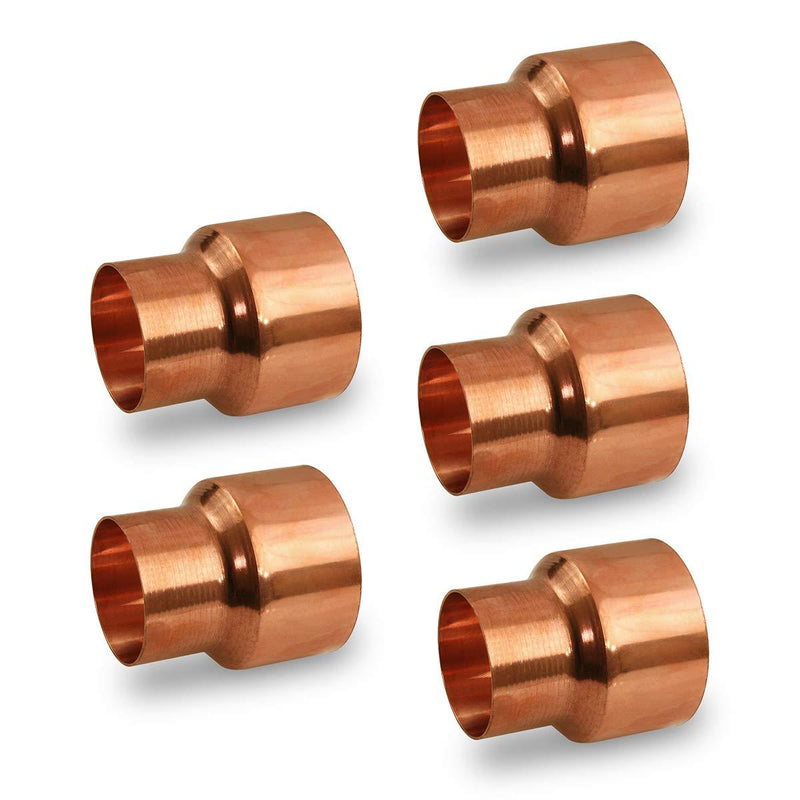 Supply Giant DDSD0121-5 Reducing Copper Coupling Fittings With Sweat Ends And Rolled Tube, 1/2 X 1/4 Inch - NewNest Australia