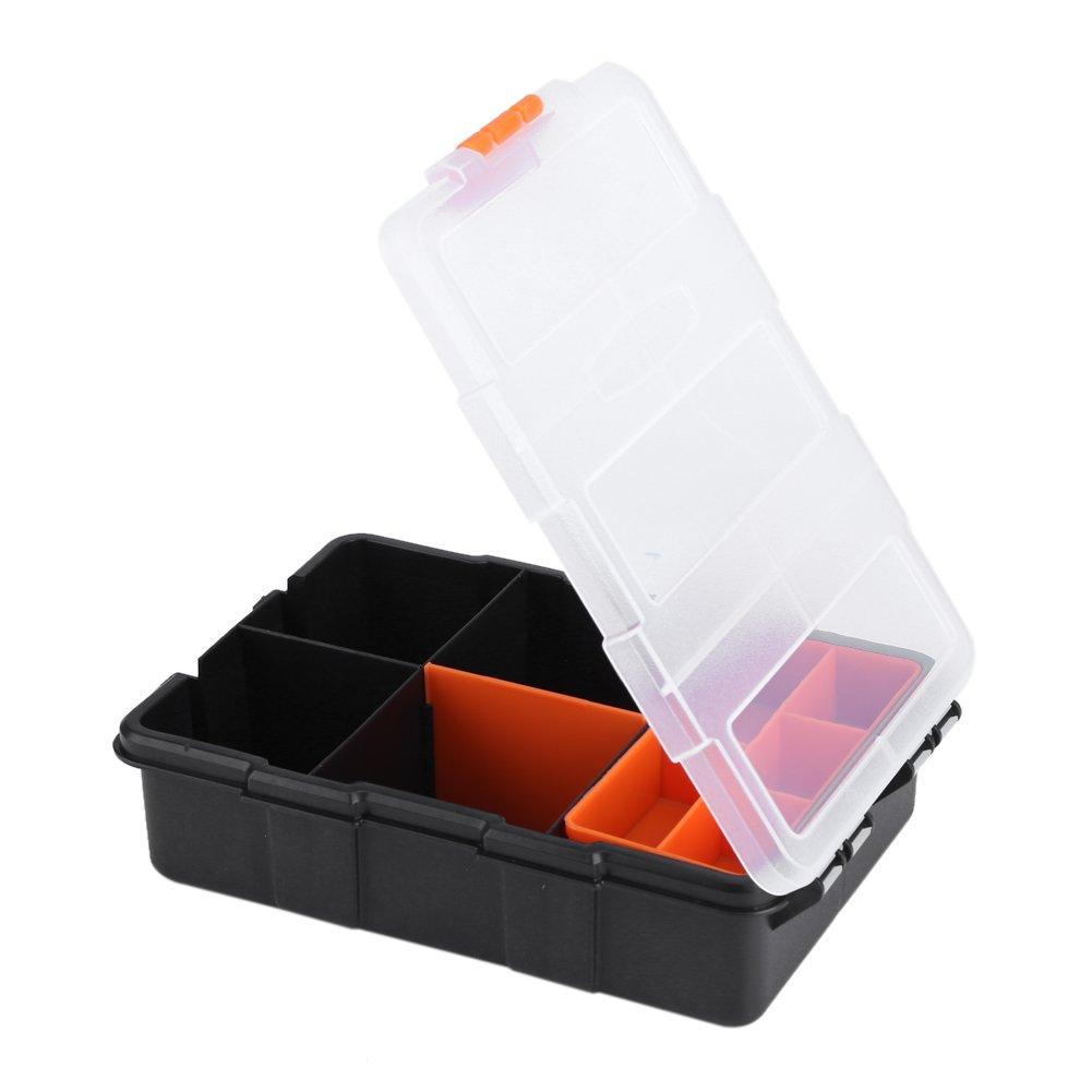 Parts Storage Box Organizer Plastic Heavy Duty Two-layer Storage Case with 11x Compartments Slots for Screws Nuts and Bolts - NewNest Australia