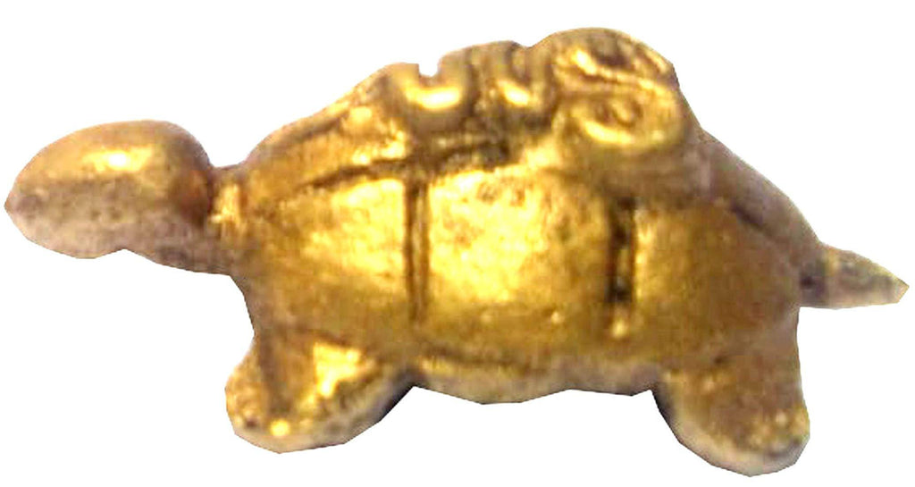 NewNest Australia - Purpledip Rare Miniature Brass Statue Turtle-Snake: Unique Collectible Gold Finish Fengshui Charm (11907) 