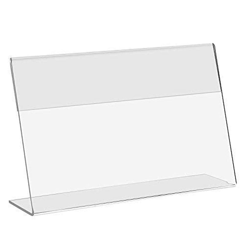 10 Pcs Clear Sign Holder Acrylic L-Shaped Table Card Holder Slanted Display Stand Merchandise Price Tag Label Holder (3.5 x 2.36 Inches) - NewNest Australia