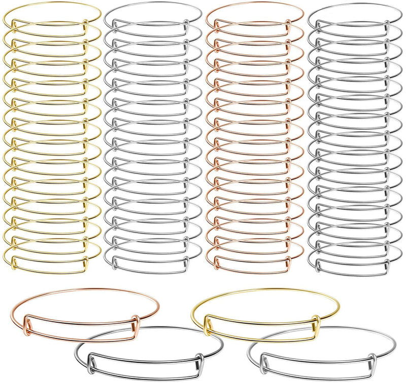 UPINS 60 Pcs Expandable Bangle Bracelets Adjustable Wire Bracelets 4 Colors - NewNest Australia