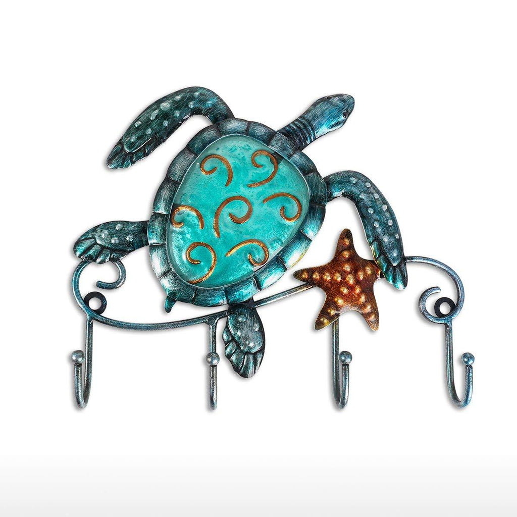 NewNest Australia - Tooarts Wall Mounted Key Holder Turtle Wall Hooks Iron Key Hook Rustic Wall Decorative Hook Living Room Bathroom Ornament 