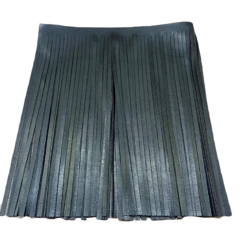 Yalulu 2 Meter Double Side Leather Fringe Trims Faux Leather Tassel Trims DIY Sewing Craft Garment Hem Accessories (Black) Black - NewNest Australia