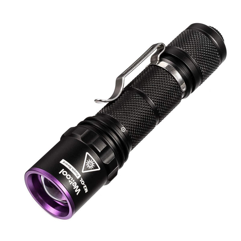 Weltool Professional UV Flashlight 365nm UV-A Black light Max. 2060mW high power for UV Glue Curing, AC Leak Detector Rocks and Mineral Glowing, Pet Urine Detector, Non Destructive Testing Without battery&charger M2-OL (Even-beam) - NewNest Australia