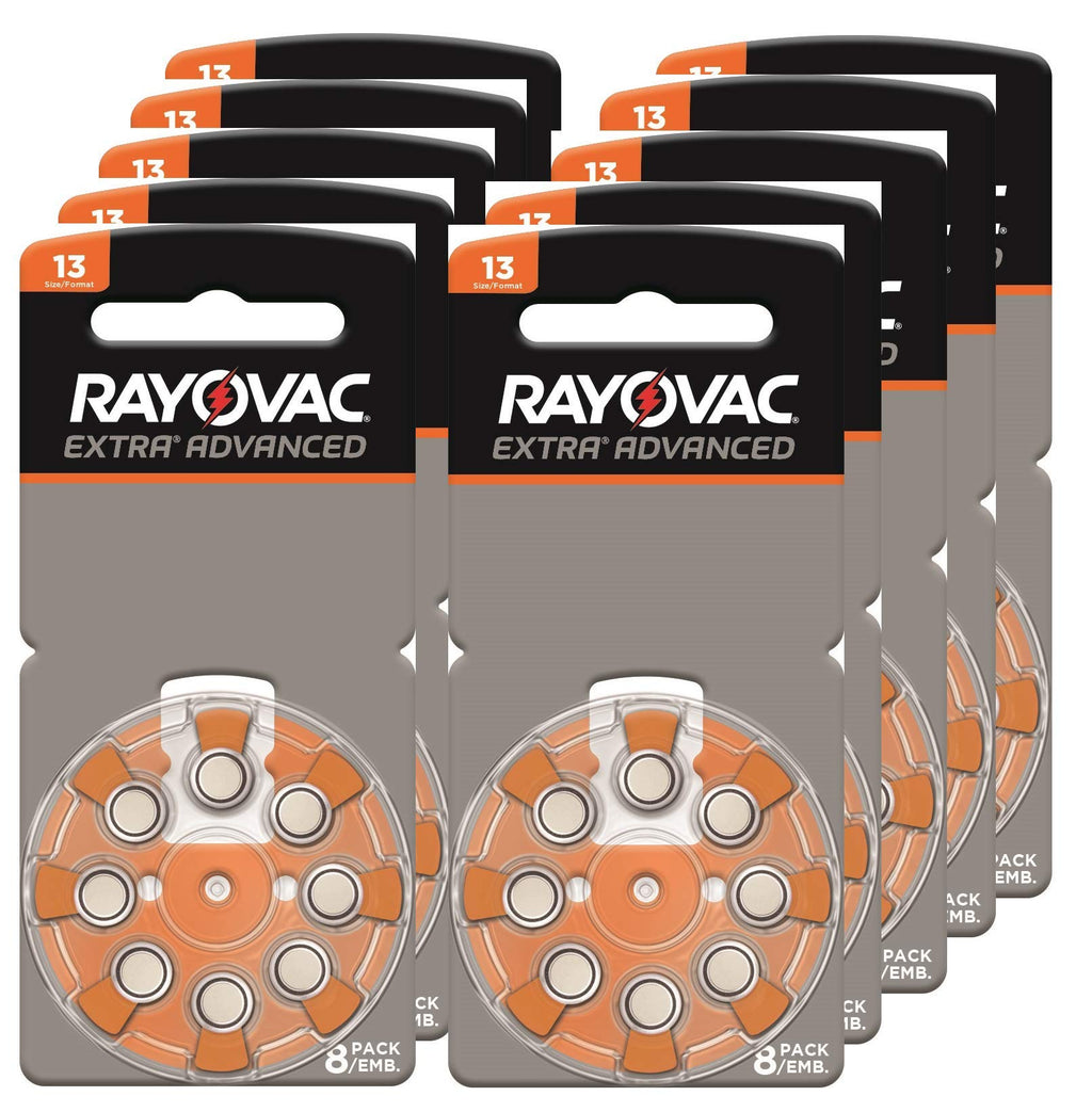 Rayovac Extra Advanced, Size 13 Mercury Free Hearing Aid Batteries (Pack 80 Batteries) - NewNest Australia