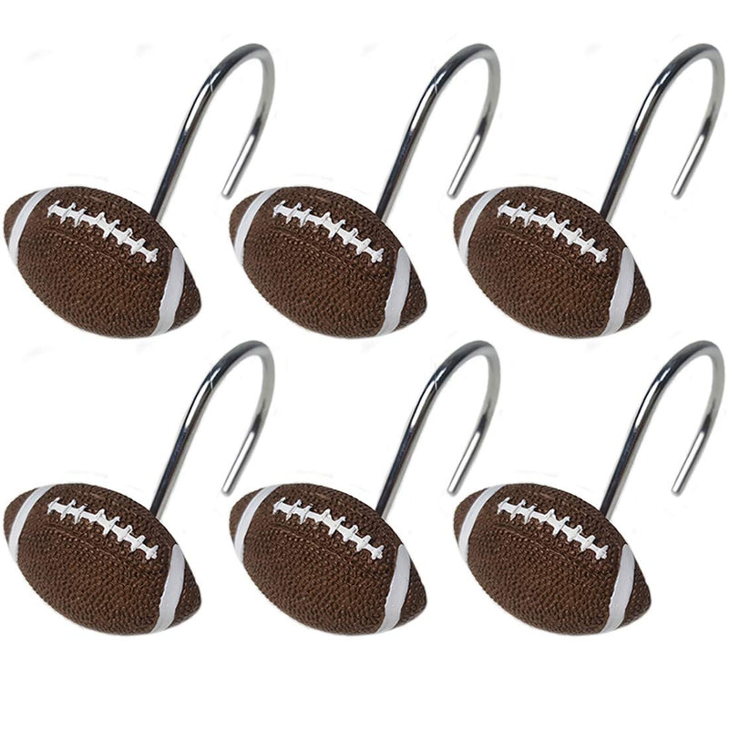 FAITOVE Football Shower Curtain Hooks Bathroom Decoration Rings - Set of 12 - NewNest Australia