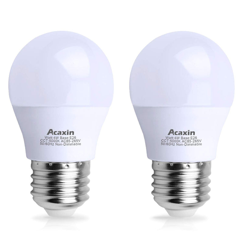 LED Refrigerator Light Bulb 4W 40Watt Equivalent, Acaxin Waterproof Frigidaire Freezer LED Light Bulb IP54, 120V E26 Daylight White 5000K 400 Lumen, Energy Saving A15 Appliance Fridge Bulbs, 2 Pack - NewNest Australia