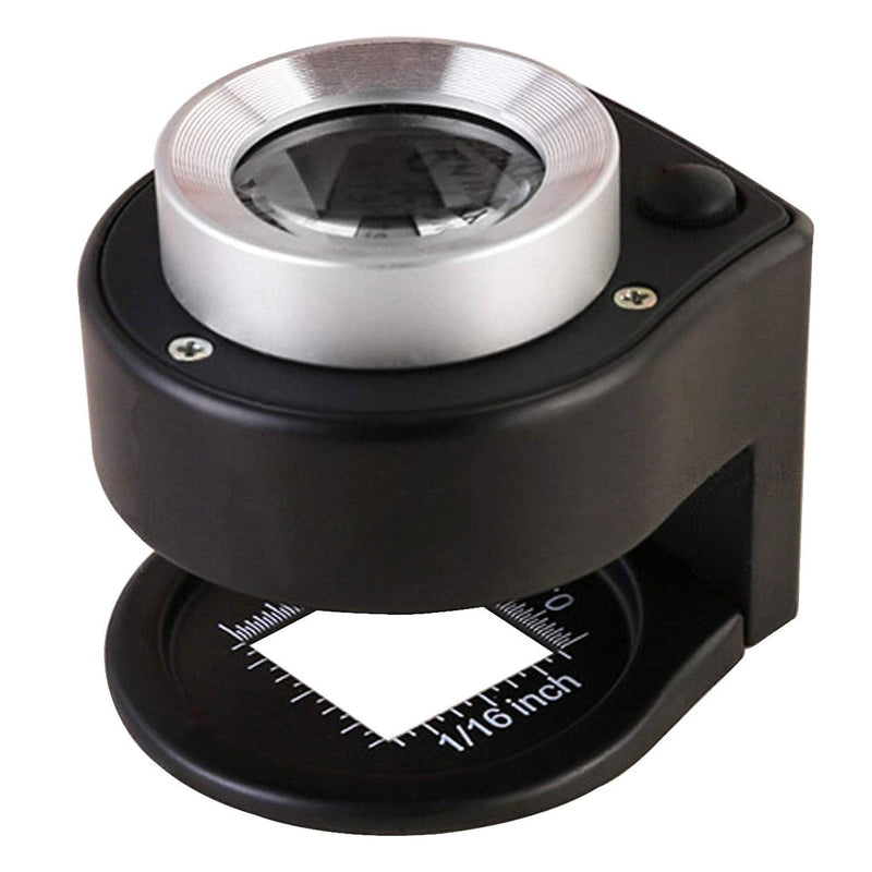 30X Loupe Magnifier with 6 Light,Desktop Portable Metal Magnifier Folding Scale Sewing Magnifing Glass for Textile Optical Jewelry Tool Coins Currency (Black) Black - NewNest Australia