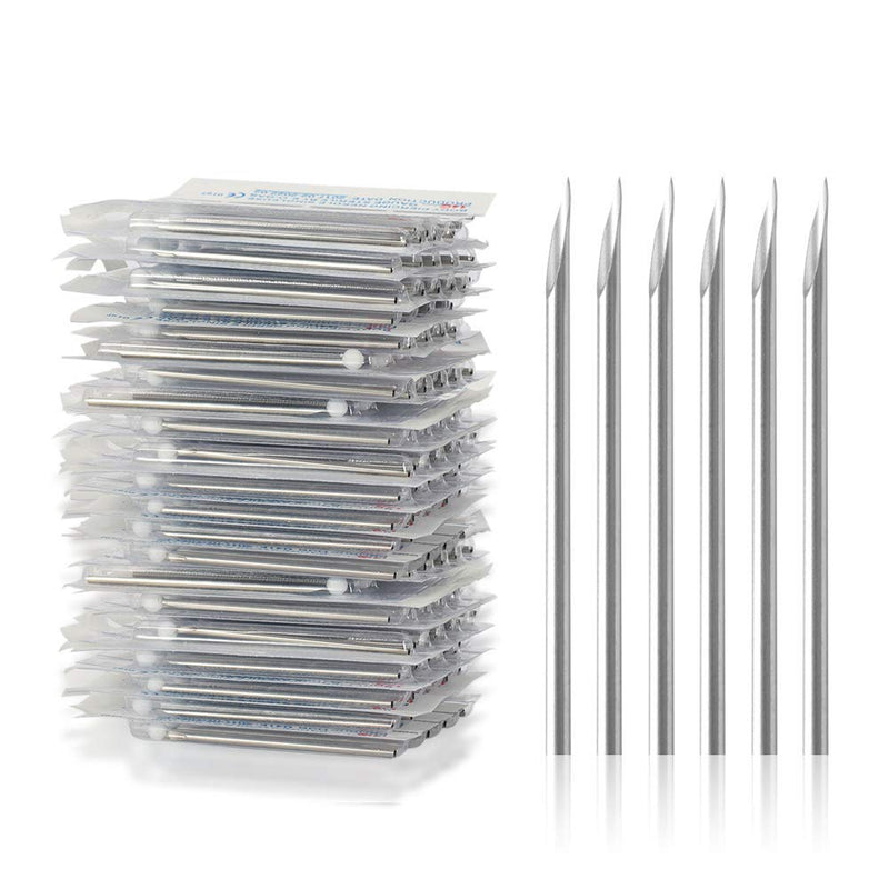 Body Piercing Needles, ATOMUS 14G 16G Stainless Steel Sterile Disposable Ear Nose Navel Nipple Lip Piercing Needles (100pcs 14G) 100pcs 14G - NewNest Australia