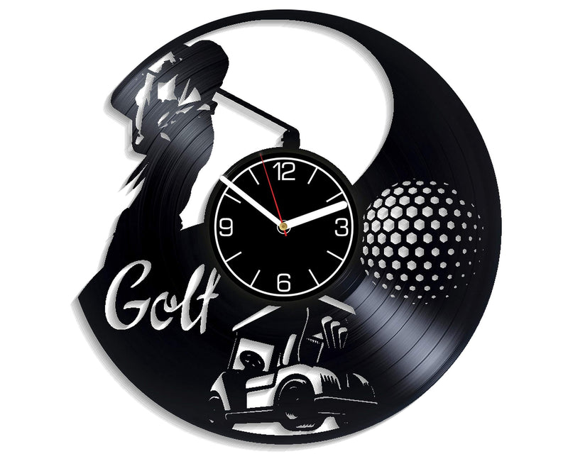 NewNest Australia - Kovides Golf Wall Clock Modern Sport Gift Golf Vinyl Record Wall Clock Golf Club Wall Art Golf Home Decor 12 inch Wall Clock Golf Vinyl Clock Golf Xmas Gift for Men Golf Clock Golf Sport 