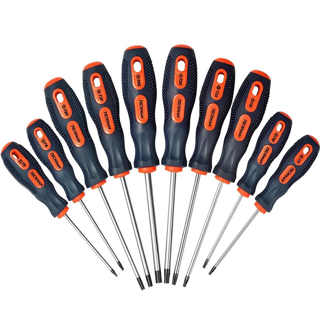 Torx Screwdriver Set,TECKMAN 10 in 1 Magnetic Torx Security Screwdrivers with T6 T8 T9 T10 T15 T20 T25 T27 T30 T40 Long Bit for Stihl Saws,Dyson Vacuum,Motorcycle,Bicycles,Automobile and Dishwasher - NewNest Australia