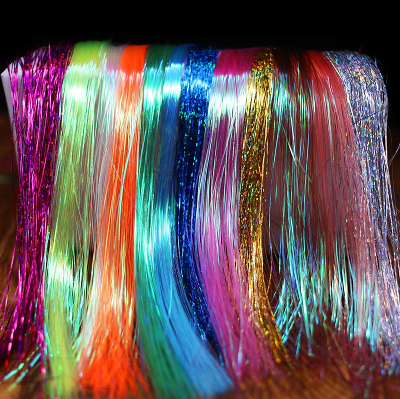 Fly Tying Materials 12 Colors Krystal Flash Holographic Ripple Flashabou Flies Fishing Lure Making Supplies 3-Holographic Flashabou Set C - NewNest Australia