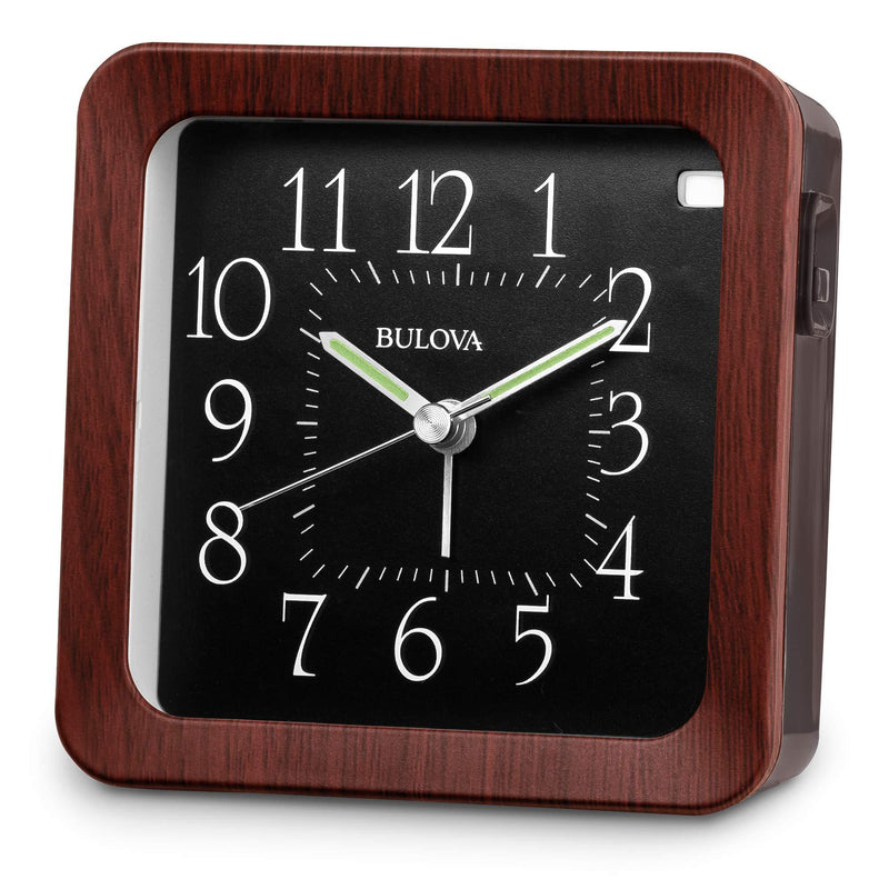 NewNest Australia - Bulova B1870 Manor Alarm Clock, Brown Woodgrain 