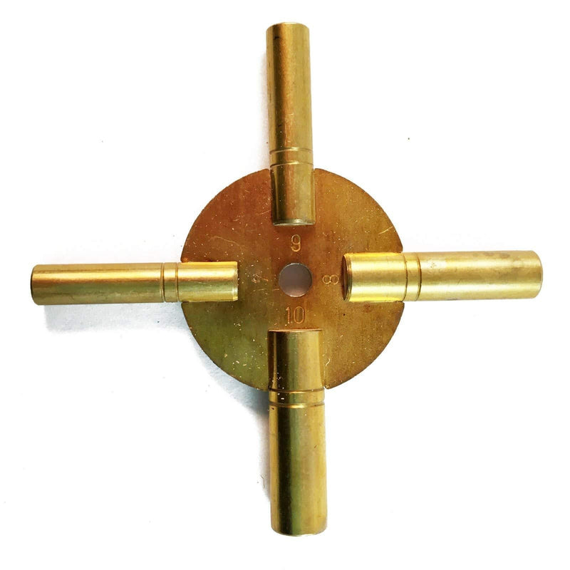 NewNest Australia - 1pc Universal 4 Prong Brass Clock Key for Winding Clock, Even Numbers (5190) 