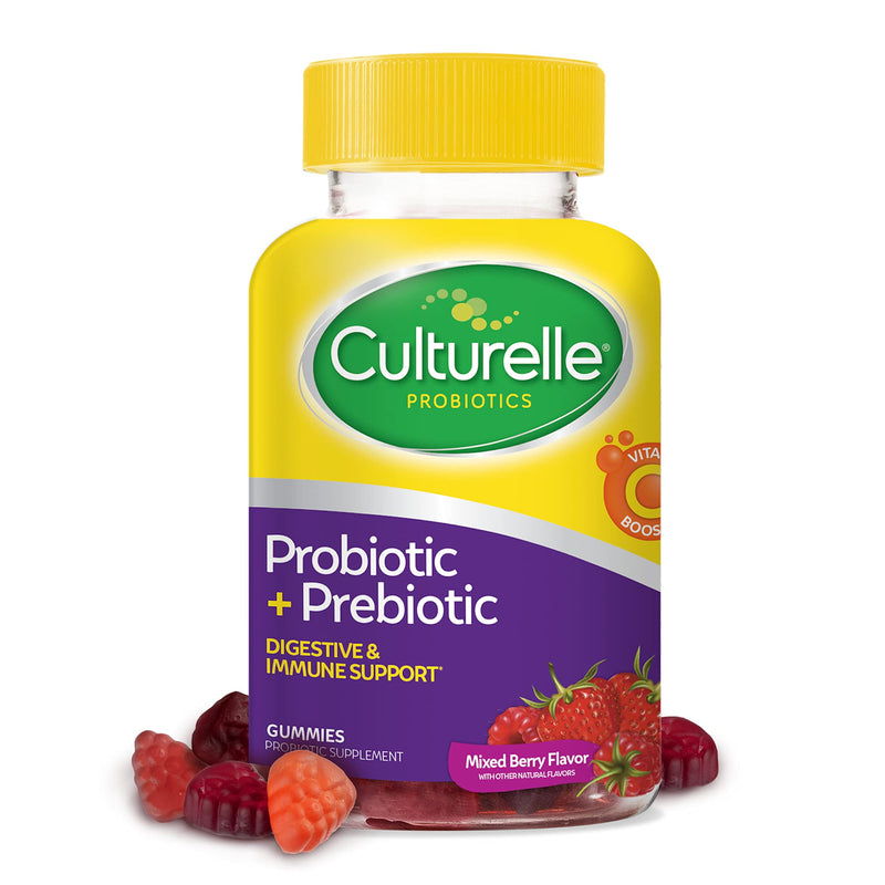 Culturelle Daily Probiotic Gummies for Men and Women, Probiotic + Prebiotic with Vitamin C Boost, Digestive + Immune Support*, Gluten Free, Mixed Berry Flavor, 52 Count Adult Daily Probiotic Gummies - NewNest Australia