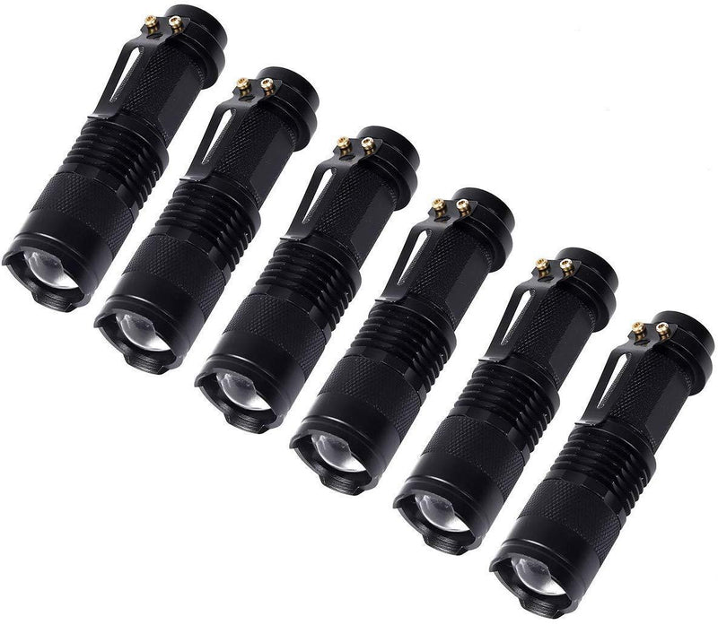 KunHe Small Mini Single Mode Led Flashlights Aa Battery 1 Mode Flashlight Pack of 6 - NewNest Australia