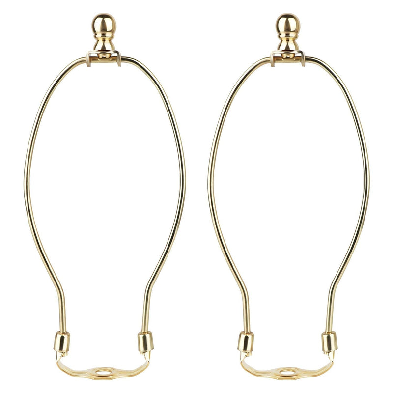 8 Inch Lamp Harp Holder, DIY Lighting Accessories with Saddle and Solid Metal Finial Horn Frame Lampshade Bracket for Table/Floor Lamps Fitting (Gold - 2Pcs) Gold 8inch - 2Pcs - NewNest Australia