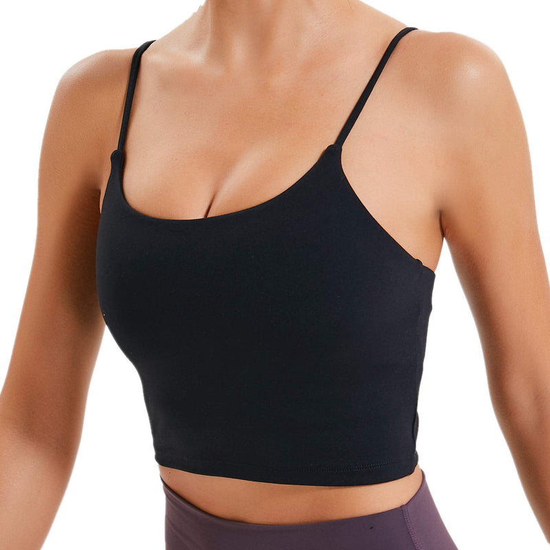 Lemedy Women Padded Sports Bra Fitness Workout Running Shirts Yoga Tank Top Large Black - NewNest Australia