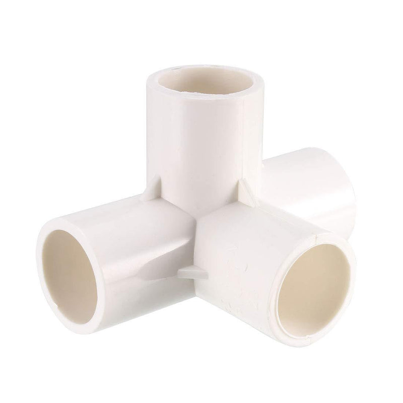 uxcell 4 Way Elbow PVC Pipe Fitting Furniture Grade 20mm Size Tee Corner Fittings White 6pcs - NewNest Australia