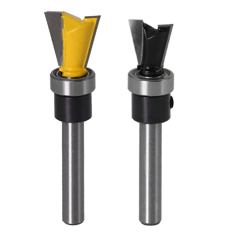 Yakamoz 2Pcs 1/4 Inch Shank Dovetail Joint Router Bits with Bearing Guide Dovetail Jig Bit for Furniture Building Cabinet Making Woodworking Cutter Tools - NewNest Australia