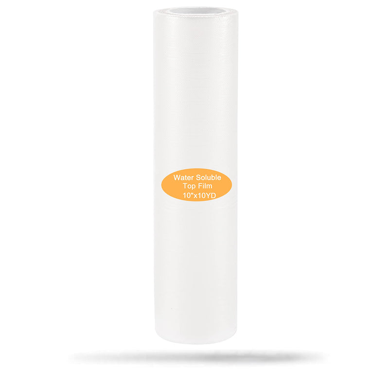 New brothread Light Weight Clear Wash Away - Water Soluble Embroidery Topping Film - 10"x10 Yd roll - Cut into Various Sizes for Machine Embroidery and Hand Sewing 10" x 10Yd/roll - NewNest Australia