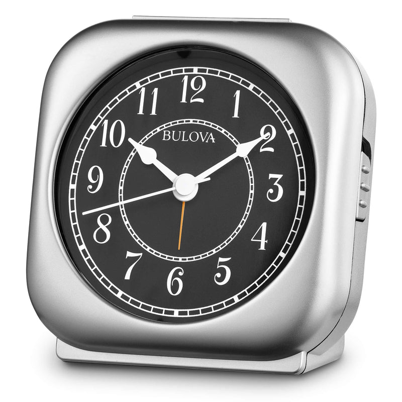 NewNest Australia - Bulova B1871 Silent Knight Alarm Clock, Silver-Tone 