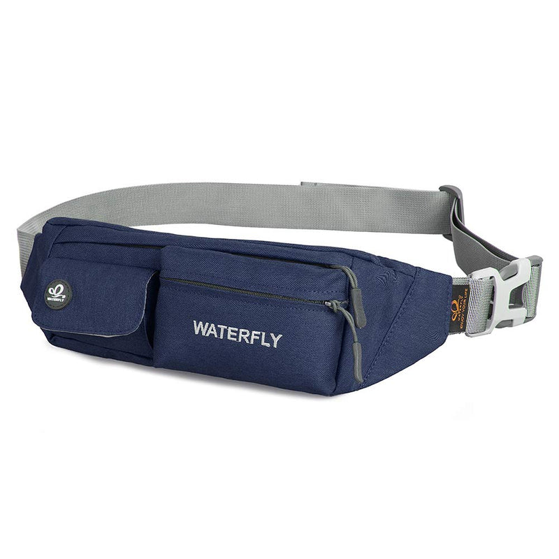 WATERFLY Fanny Pack for Women Men Water Resistant Small Waist Pouch Slim Belt Bag with 4 Pockets for Running Travelling Hiking Walking Lightweight Crossbody Chest Bag Fit All Phones Sapphire Blue - NewNest Australia