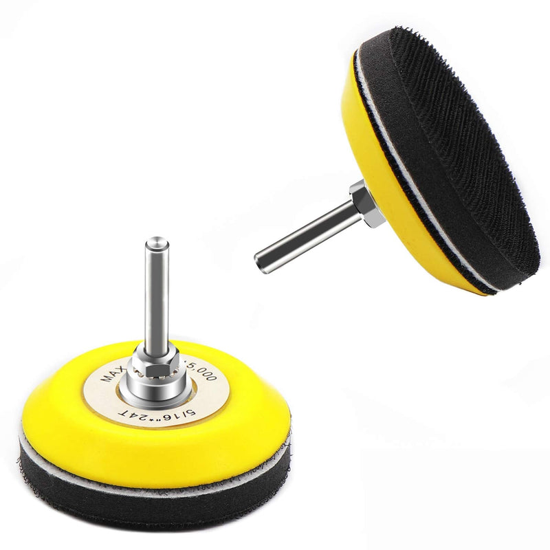 3 Inch(75mm) Hook and Loop Buffing Pad for Sanding Discs, Rotary Backing Pad with 1/4 Inch Dia Shank Drill Attachment and Soft Foam Layer-2 Pack - NewNest Australia