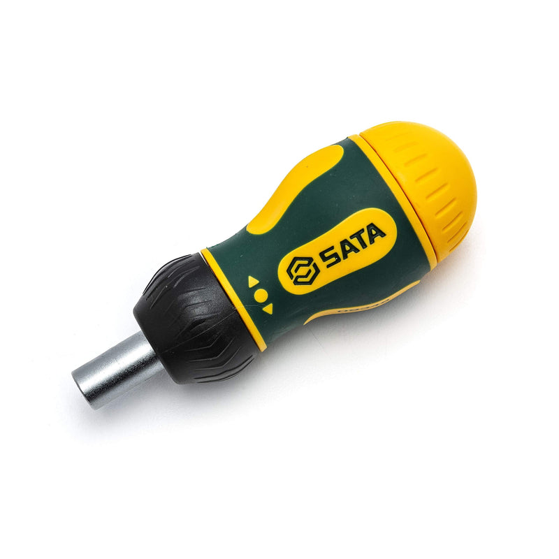 SATA 6-Piece Stubby Ratcheting Screwdriver Set with Three Ratcheting Settings and a Green and Yellow Storage Handle - ST09348 6-piece set - NewNest Australia