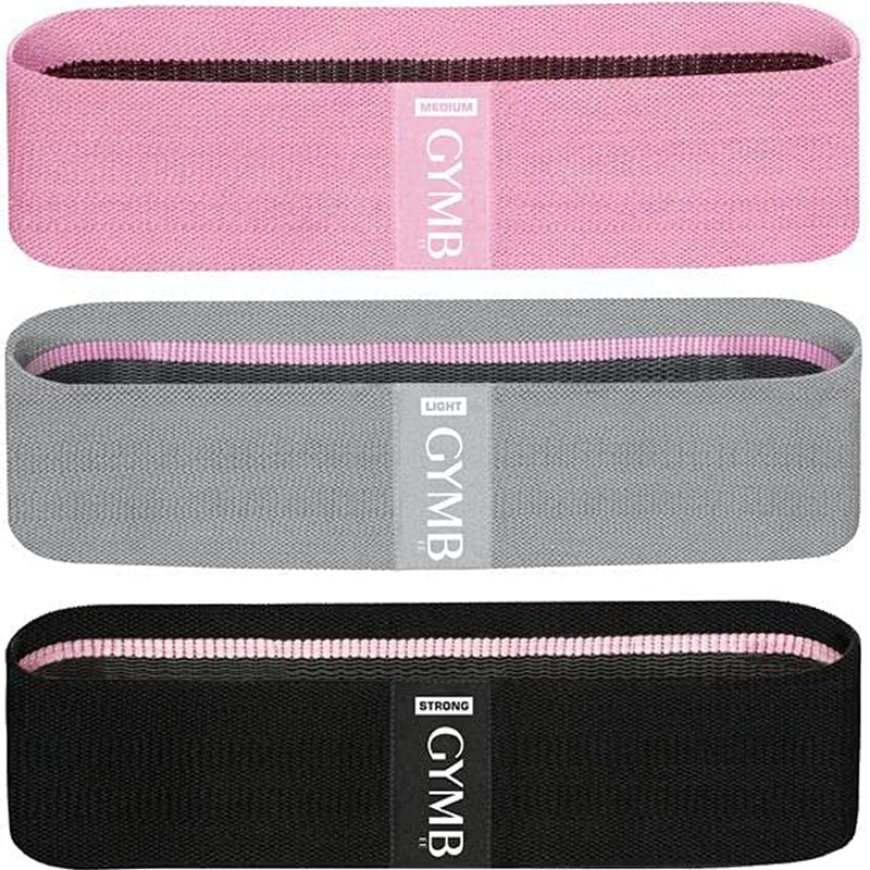 GYMB Booty Bands for Women - Non Slip Resistance Bands to Work Out Glute, Thighs & Squat - Includes Exercise Band Training Videos with 80+ Workouts for Gym or Home Fitness Black Grey Pink - NewNest Australia