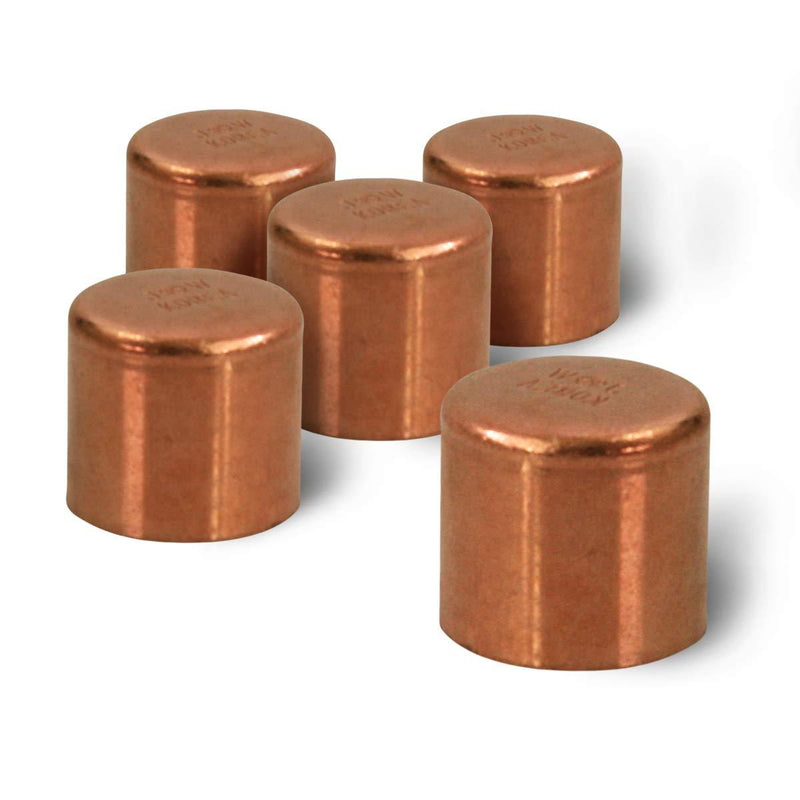 Supply Giant DUFD0125-5 Copper Sweat Plug End Cap Pipe Fitting, 1-1/4 Pack of 5 - NewNest Australia