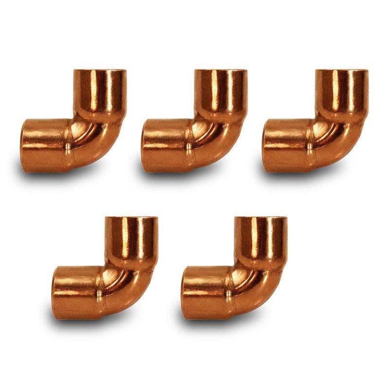 Supply Giant DDMO0038-5 90 degrees Short Turn Sweat Elbow Copper Fittings, 3/8 - NewNest Australia