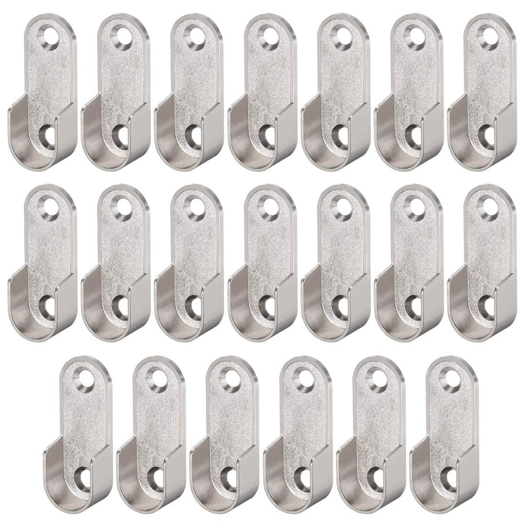 uxcell Zinc Alloy Oval Closet Rod End Supports, Wardrobe Rod Flange Bracket Support Fit Rod Dia 16mm 20 Pack - NewNest Australia