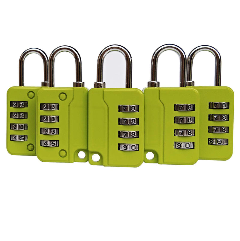 ZPLIUST - 4 Digit Combinations Padlock The Safe Cipher Lock, for Gym Outdoor & School Employee Locker, Toolbox, Fence, Hasp Cabinet, Resettable Combo Locks (Green 5 Pack) Green 5 Pack - NewNest Australia