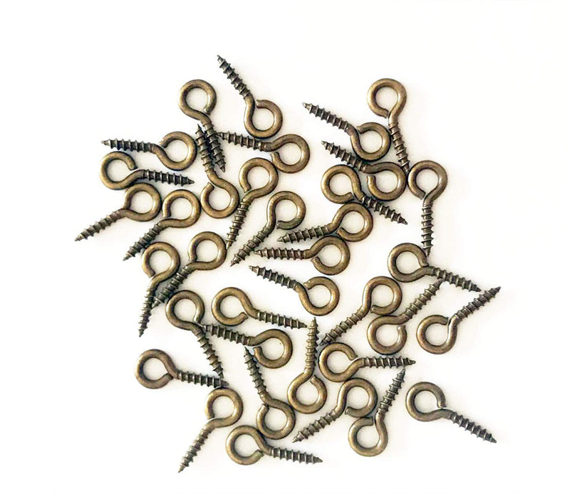 IDEALSV Small Screw Eyes Pin Hook Eyelets Screw Threaded Key Chain Hooks 12 x 5mm Mini Screw Eyes Pin Hoop for Jewelry Making Bronze 300 Pack - NewNest Australia
