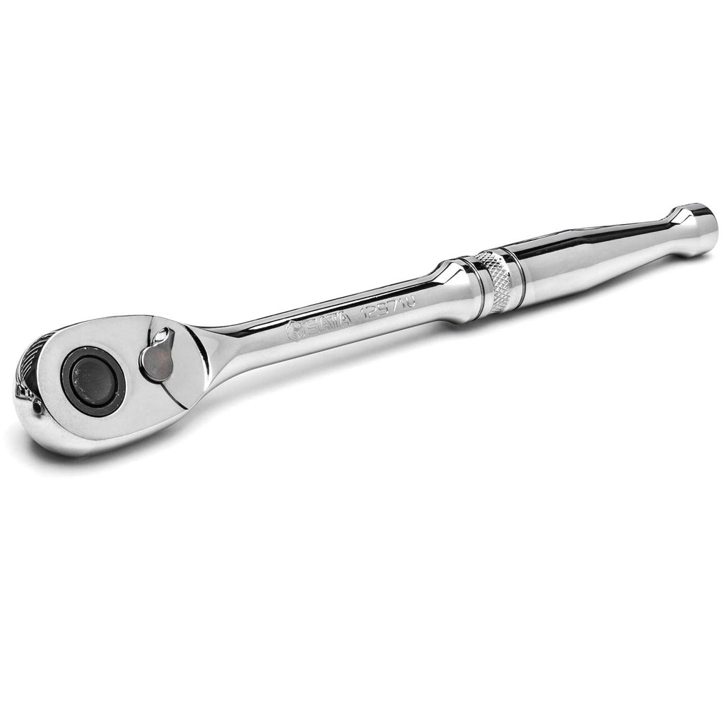 SATA 3/8-Inch Drive Quick-Release 72-Tooth Ratchet with an Teardrop Head, Full-Polished Chrome Finish - ST12971U - NewNest Australia