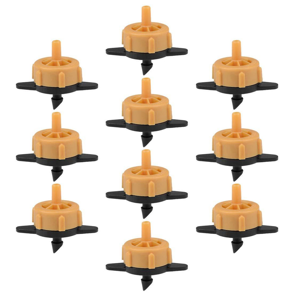uxcell Pressure Compensating Dripper 0.5 GPH 2L/H Emitter for Garden Lawn Drip Irrigation with Barbed Hose Connector, Plastic Black Orange 50pcs - NewNest Australia