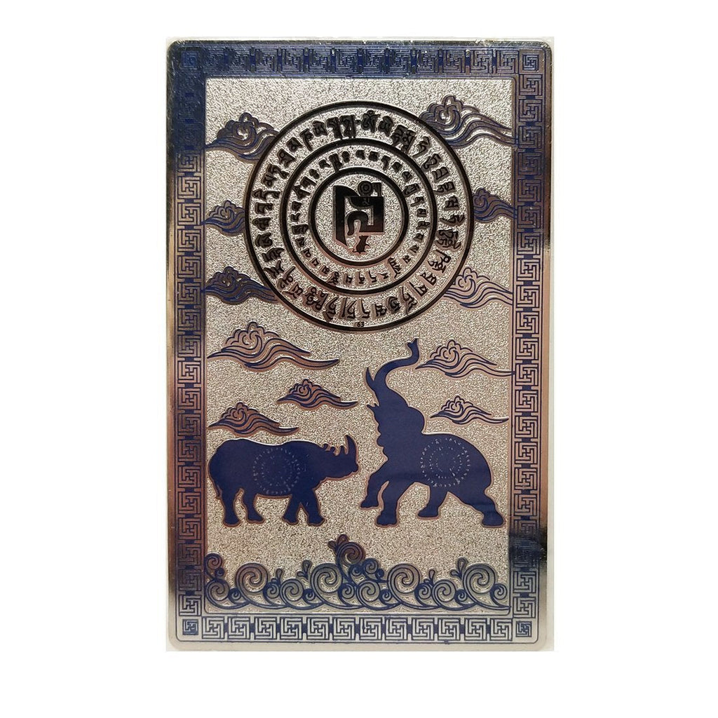 NewNest Australia - Feng Shui Blue Rhino Elephant Anti Burglary Talisman Card 