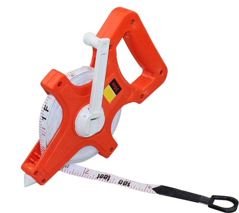 Open Reel Fiberglass Tape Measure Inch Metric Scale,100 Feet, 30 Meter (100 Feet) 100 Feet - NewNest Australia