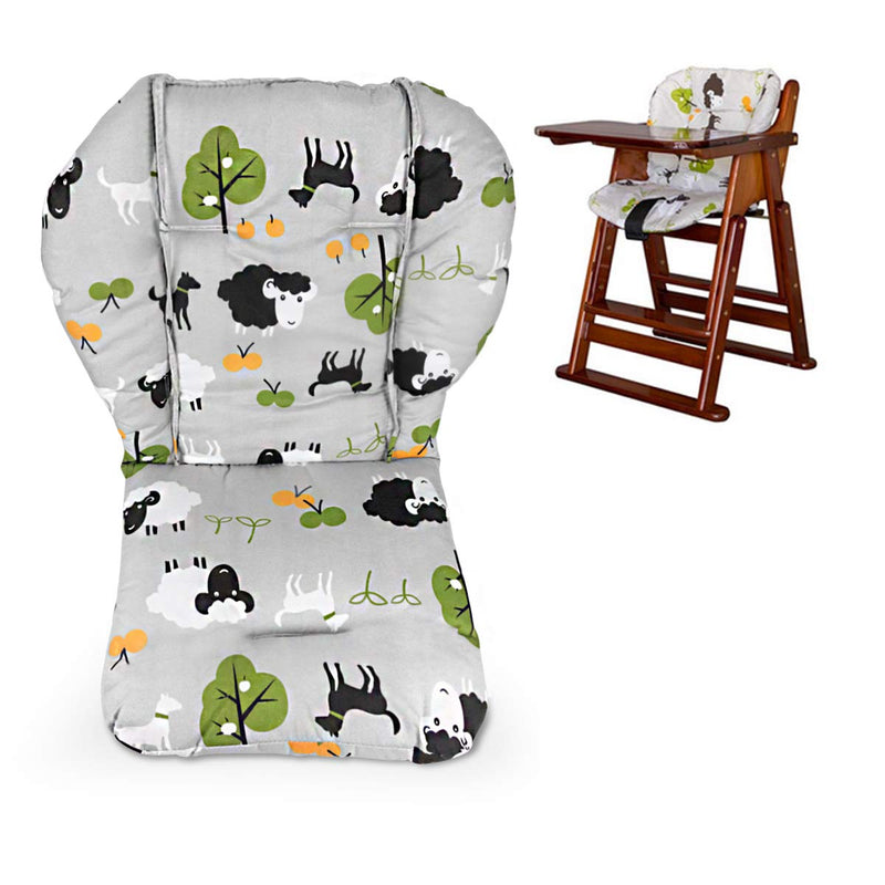 Twoworld High Chair Cushion, Large Thickening Baby High Chair Seat Cushion Liner Mat Pad Cover Breathable(Grey Sheep) - NewNest Australia