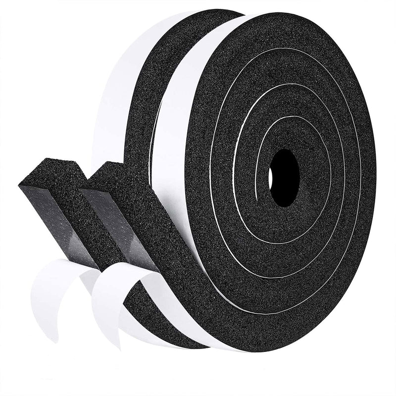 fowong Open Cell Foam Seal Tape 2 Rolls, 1" W X 1" T X 13' L, Air Conditioner Seal Low Density Door Insulation Strip High Resilience Flame Resistance, 2 X 6.5 Ft 1in * 1in - NewNest Australia